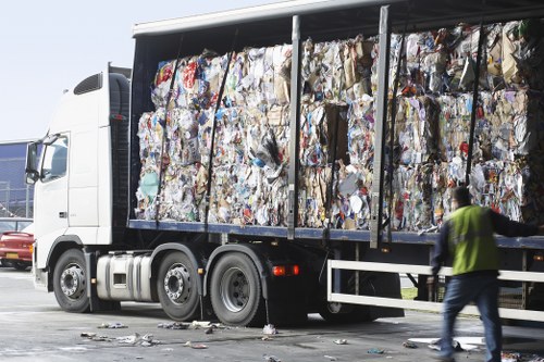 Recycling bins and materials in Harlow community