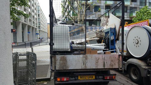 Efficient house clearance team removing furniture